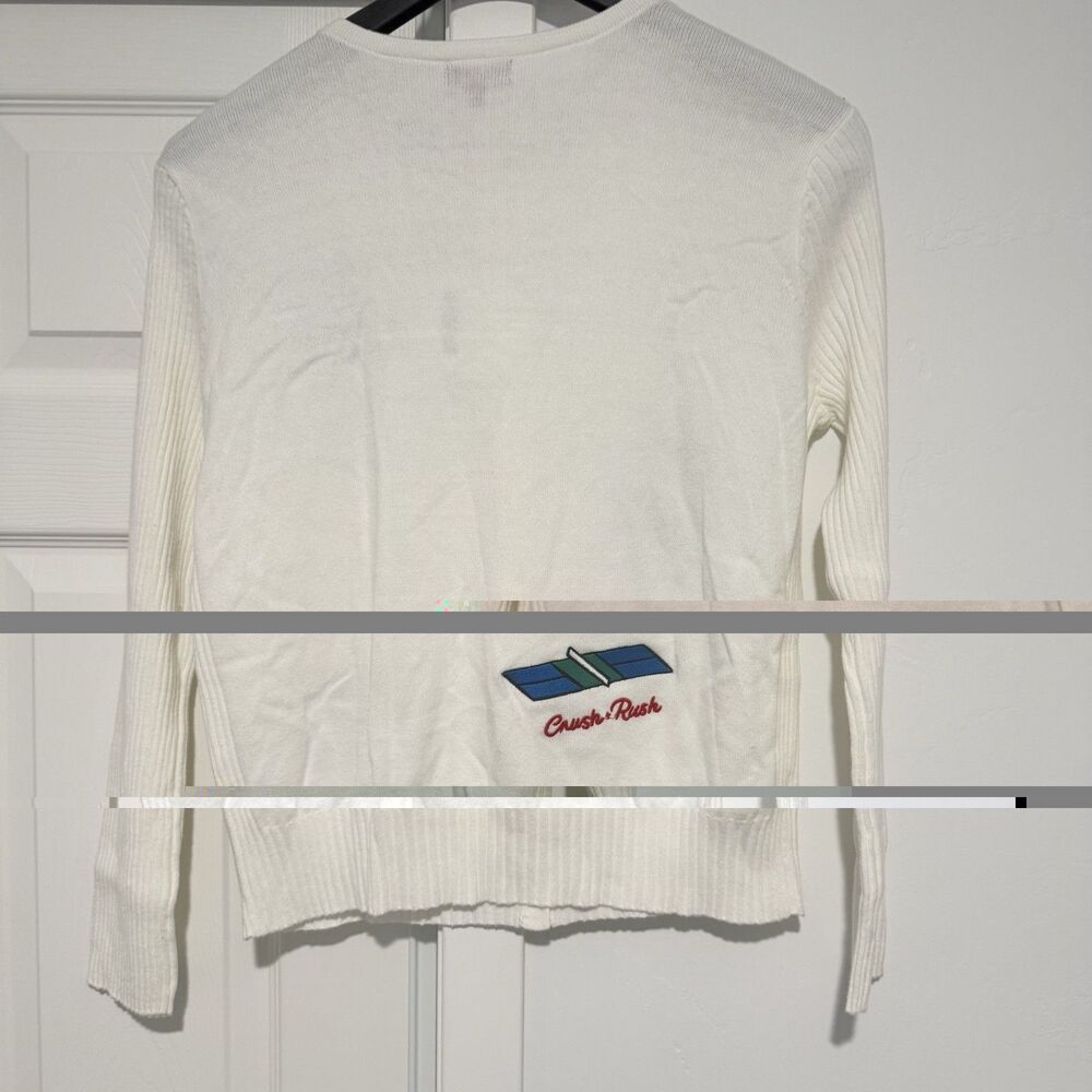 Staud Women’s Pickler Sweater Pickleball Graphic Embroidered Cardigan M NWT - Picture 9 of 10